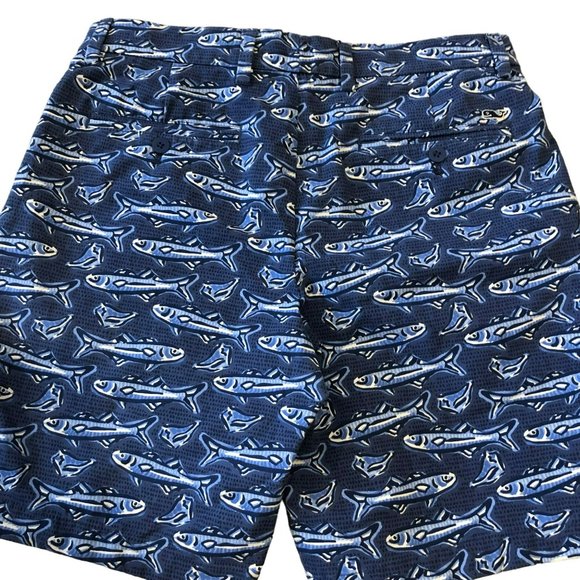 Vineyard Vines Performance Breaker Shorts Sz 30 Blue Trout Pattern - Picture 4 of 7